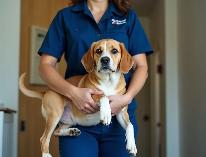 Technician respectfully transporting a deceased dog in Craigieburn